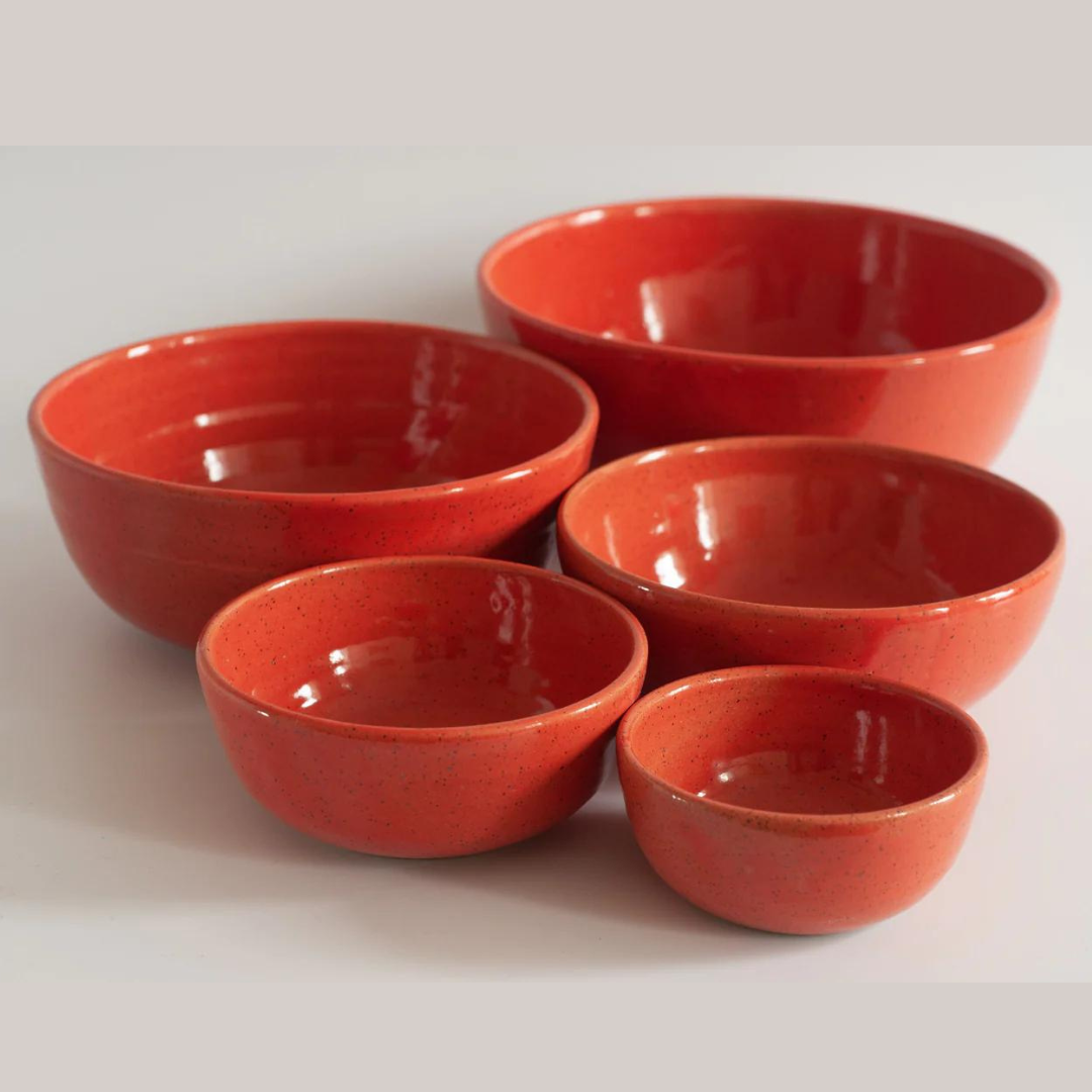 Shop Handcrafted Ceramic Pink Nesting Mixing Bowls