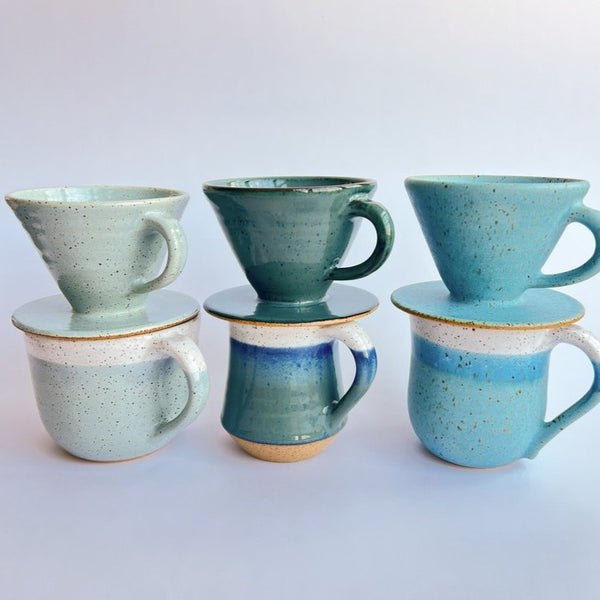 Light Blue Coffee Pour Over W/ Handle