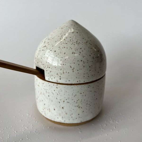 White Sugar Bowl with Lid