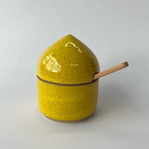 Yellow Sugar Bowl with Lid