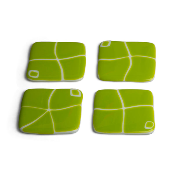 Spring Green Mod Squad Coasters, Set of 4