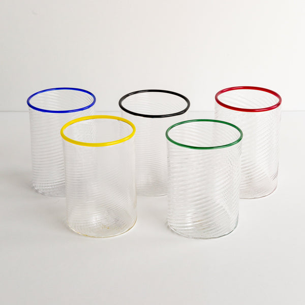 Yellow Twisty Cup Glass Tumbler