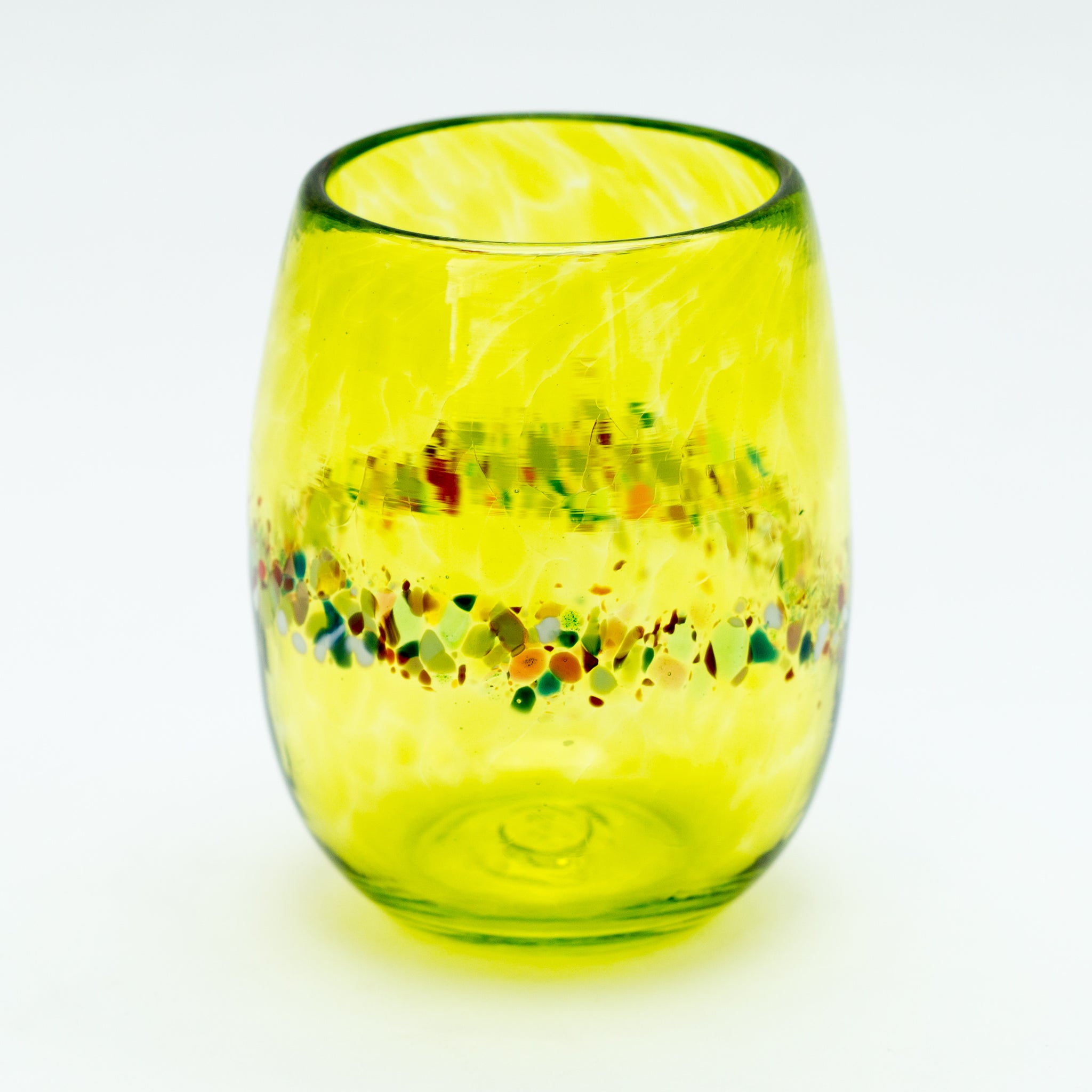 Lime Green Stemless Wine Glasses, Set of 2